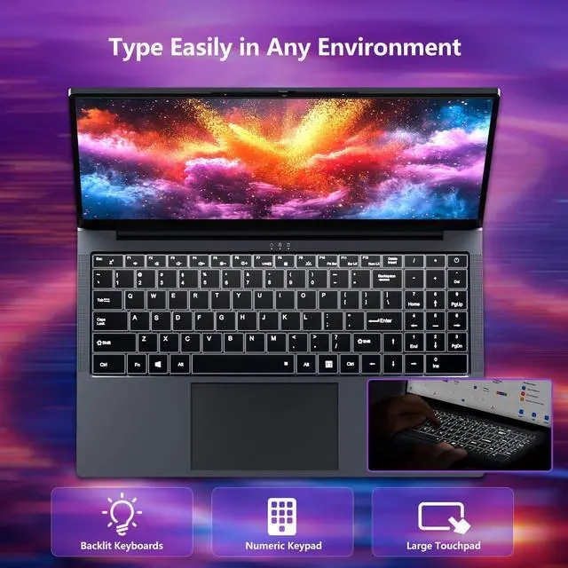 Alt view image 5 of 5 - Omnica 2025 Laptop i5, 16 inch Laptop Computer Up to 3.60GHz, Traditional Laptop Computers with 16GB RAM 512GB SSD, FHD 1920x1200, 180° Angle Open, Backlit Keyboard, Lap top for Student Business Work