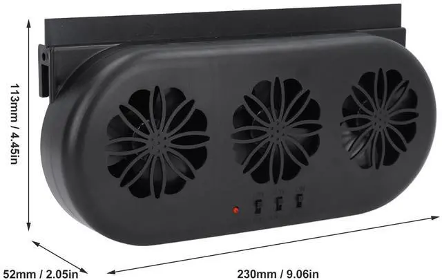 Alt view image 2 of 5 - CHEOTIME USB Powered 3 Fans, Car Front Window/Rear Window Vent Exhaust Fan Car Radiator Vent with Ventilation Black