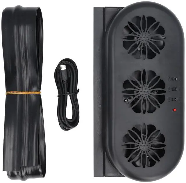 Main image of CHEOTIME USB Powered 3 Fans, Car Front Window/Rear Window Vent Exhaust Fan Car Radiator Vent with Ventilation Black