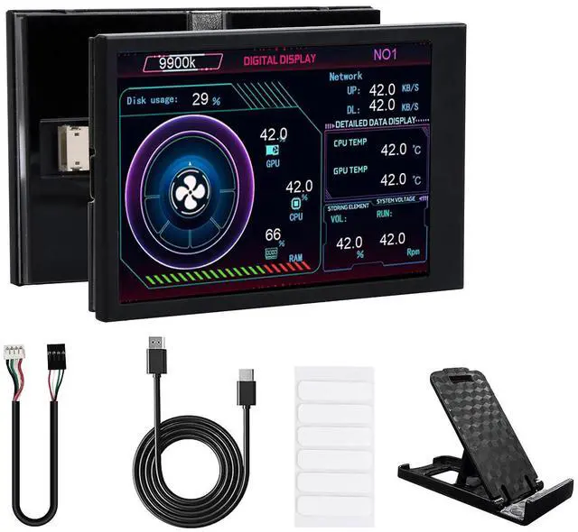 Main image of 3.5" IPS USB Mini Screen Computer Temp Data Monitor Display Type-C Sub Screen for PC ARGB Computer Case Secondary Screen