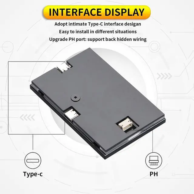 Alt view image 2 of 5 - 3.5" IPS USB Mini Screen Computer Temp Data Monitor Display Type-C Sub Screen for PC ARGB Computer Case Secondary Screen