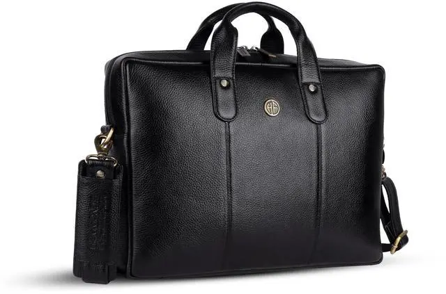 Main image of HAMMONDS FLYCATCHER Genuine Leather Office Bag for Men - Laptop Bag for Men - Padded Laptop Compartment, Fits 14 Inch Laptop - Adjustable Strap, 1 Year Warranty - Office, Travel, Daily Use, Super
