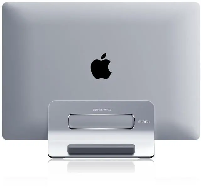 Main image of SODI Vertical Laptop Stand for Desk, Gravity Auto Lock Vertical MacBook Stand, Aluminum Laptop Vertical Dock Stand Holder Compatible with MacBook Pro, MacBook Air, Silver