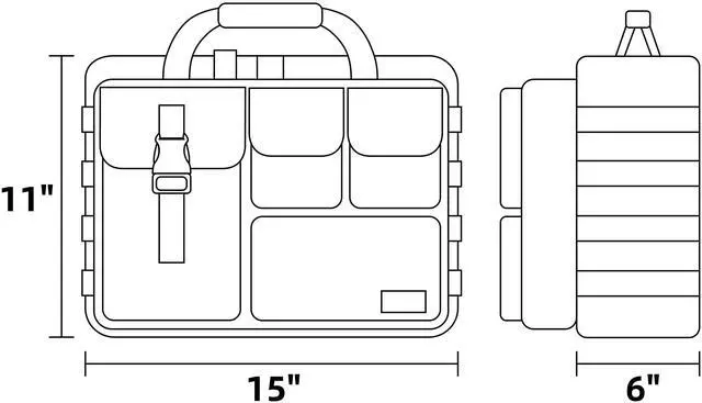 Alt view image 2 of 2 - Jaegvida Tactical Briefcase Laptop Military Messenger Bag Tablet Shoulder Carrying Case for 14'' and 15.6" (Army Green)