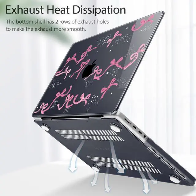 Alt view image 3 of 5 - Tuiklol for MacBook Pro 14 Inch Case 2025-2021 Release M5 A3434 /M4 A3112 A3401 A3185/M3 A2918 A2992/M2 A2779/M1 A2442 Pro/Max,Hard Shell Case with Screen Protector for Touch ID,Bow-2