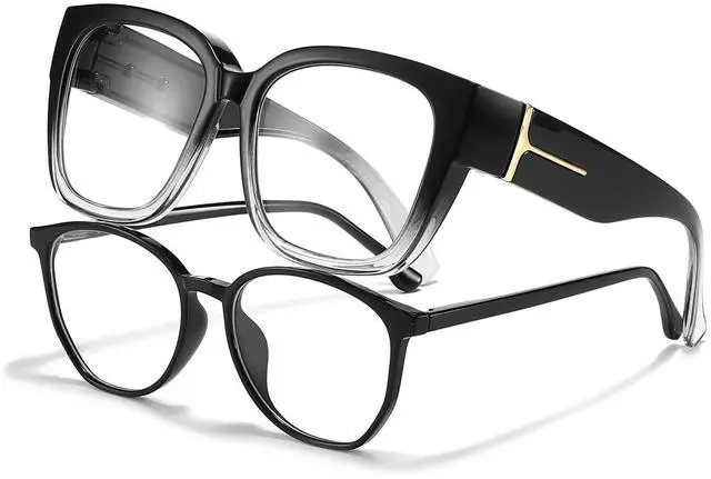 Main image of LVIOE Fit Over Blue Light Filter Glasses for Women Men, Oversized Blue Light Blocking Glasses to Wear Over Eyeglasses LB7511