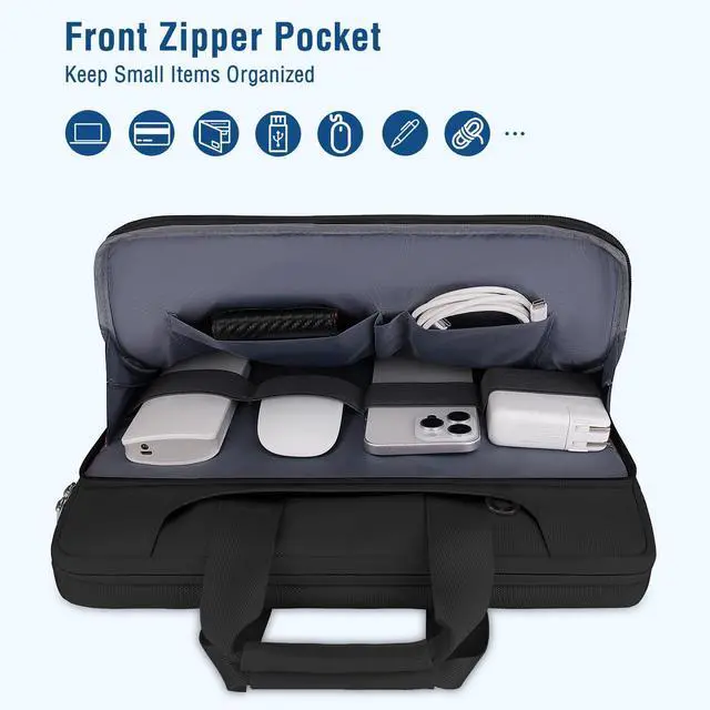 Alt view image 2 of 5 - MOSISO 360 Protective Laptop Shoulder Bag Compatible with MacBook Air/Pro, 13-13.3 inch Notebook, Compatible with MacBook Pro 14 inch M5 M4 M3 M2 M1,Matching Color Sleeve with Belt, Black