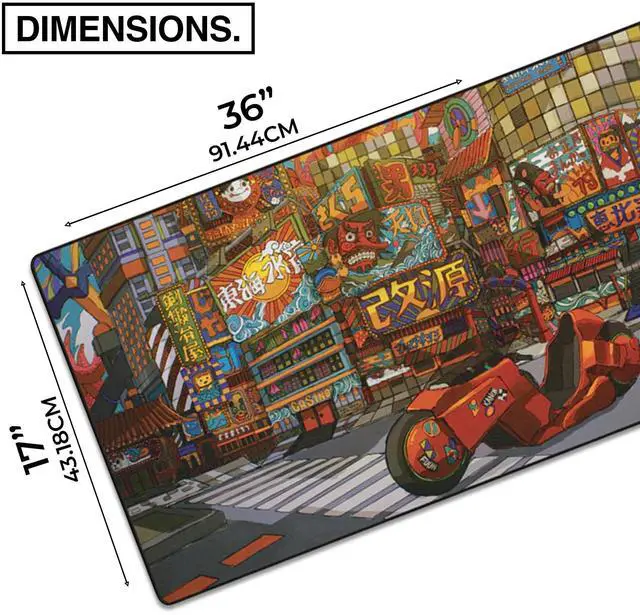 Alt view image 2 of 5 - MPCO. Masterpiece Large Gaming Desk Pad - 36" x 17" Aeroglyde Fabric Machinami Desk Mats - Non-Slip, Washable, Smooth Glide for Precision Gaming & Work