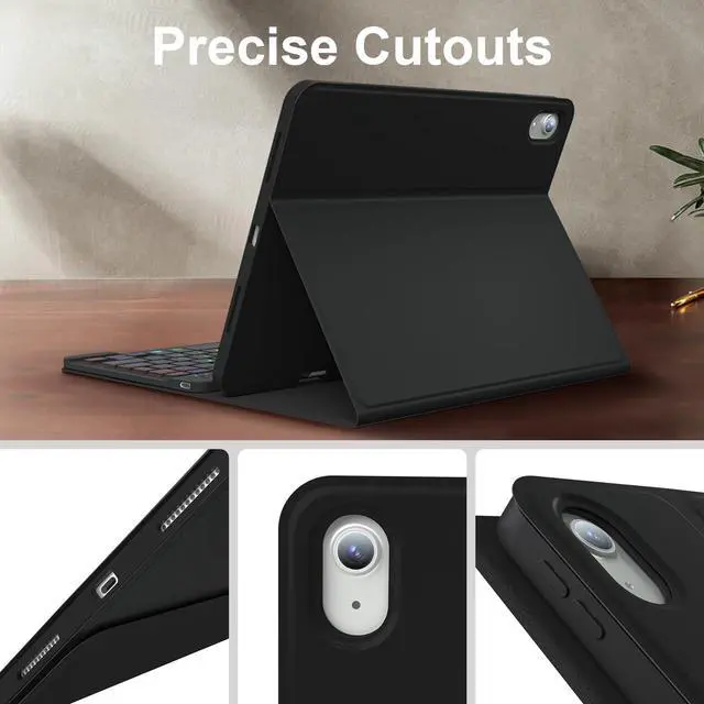 Alt view image 5 of 5 - iPad 11th 10th Generation Case with Keyboard 10.9 Inch 2022 Detachable Wireless 7Colors Backlight Keyboard Case with Pencil Holder for and Magnetic Disc Universal Stylus Pen New iPad 10th Gen Black