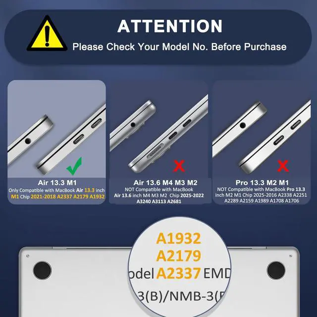 Alt view image 2 of 5 - MOSISO Compatible with MacBook Air 13 inch Case 2022-2018 Release A2337 M1 A2179 A1932, Anti-Cracking Heavy Duty Plastic Hard Shell Case with TPU Bumper&Keyboard Cover&Screen Film, Lavender Gray