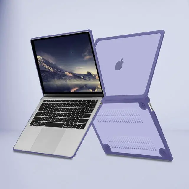 Alt view image 4 of 5 - MOSISO Compatible with MacBook Air 13 inch Case 2022-2018 Release A2337 M1 A2179 A1932, Anti-Cracking Heavy Duty Plastic Hard Shell Case with TPU Bumper&Keyboard Cover&Screen Film, Lavender Gray