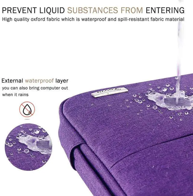 Alt view image 4 of 5 - Voova 15.6 16 Inch Laptop Sleeve Case Compatible with MacBook Pro 16 M1/M2/M3/M4 Max 2019-2025, 15.6-16 Hp Lenovo Acer Asus, Waterproof Slim Computer Bag Cover with Handle, Purple