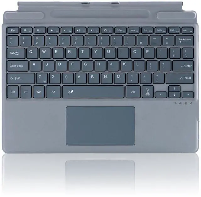 Main image of Type Cover for Microsoft Surface Pro 11 Pro 10 Pro 9 Pro 8 Pro X, 13 inch, Ultra-Slim Bluetooth Keyboard with Multi-Touchpad Mouse Rechargeable, 7-Color LED Backlit (Grey Without Backlit)