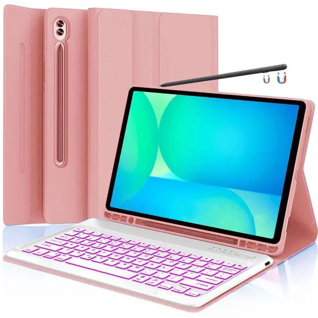 Main image of Keyboard Case for Samsung Galaxy Tab S10 FE Plus 13.1", Smart S10fe+ Keyboard Case with S-Pen Holder, Rose Gold