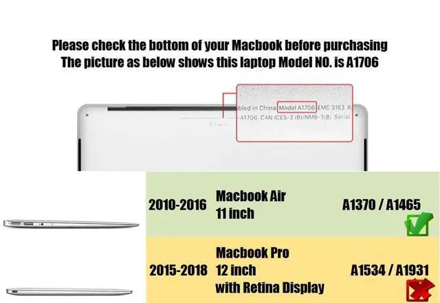 Alt view image 2 of 5 - Se7enline Compatible with MacBook Air 11 inch Case A1465/A1370 2010/2011/2012/2013/2014/2015/2016 Laptop Hard Shell Case&Sleeve Bag&Keyboard Cover Skin&Screen Protector&Dust Plug,Rainbow