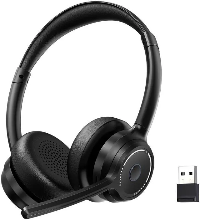 Main image of Gixxted (2025 Upgraded) Wireless Headset with Mic for Work, Bluetooth Headset with Noise Canceling Microphone, Wireless Headphones with Mic and USB Dongle and Mute, Fit for Computer/PC/Teams