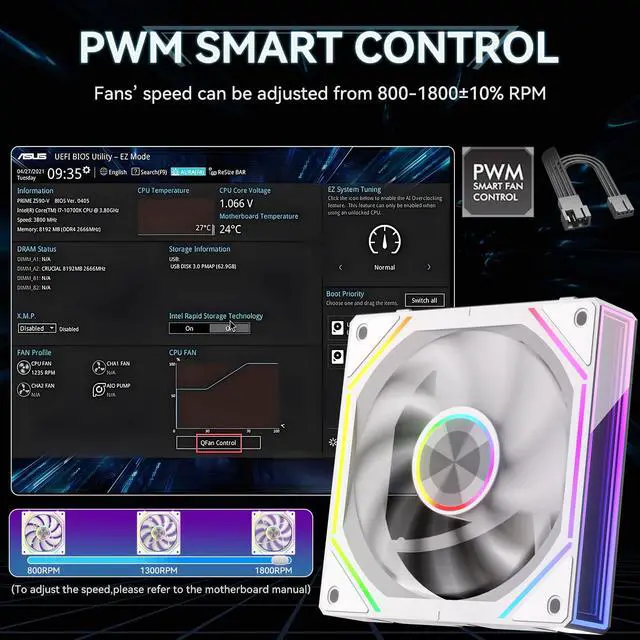 Alt view image 4 of 5 - GSCOLER FB120 3 Pack 120mm ARGB PC Cooling Fans - 16.8M Colors & Remote, Infinite Mirror Reverse Fans, PWM Speed Control, High Airflow, Wireless Splicing/Daisy-Chain, Quiet Case Fans for Gaming PC