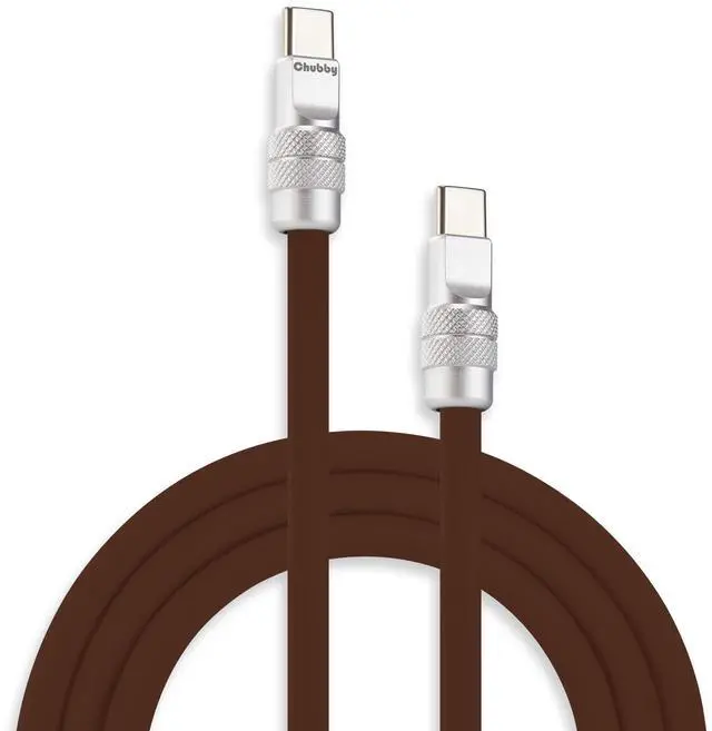 Main image of chubbycable Chubby 2.0 Fast Charging Cable Durable Soft Silicone USB C Cable 240W Extra Thick Charger Cord Compatible with iPhone 17-15 Series iPad, Chocolate, Type-C to Type-C, 9.8 FT