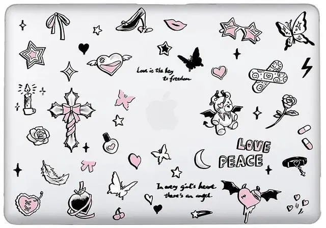 Alt view image 2 of 5 - Case Compatible with MacBook Air 13 Inch 2022 2021 2020 2019 2018 Release Model A2337 M1 M2 A2681, Art Protector Cover for Air13 Retina Display with Touch ID-Gothic Dark Sweetheart