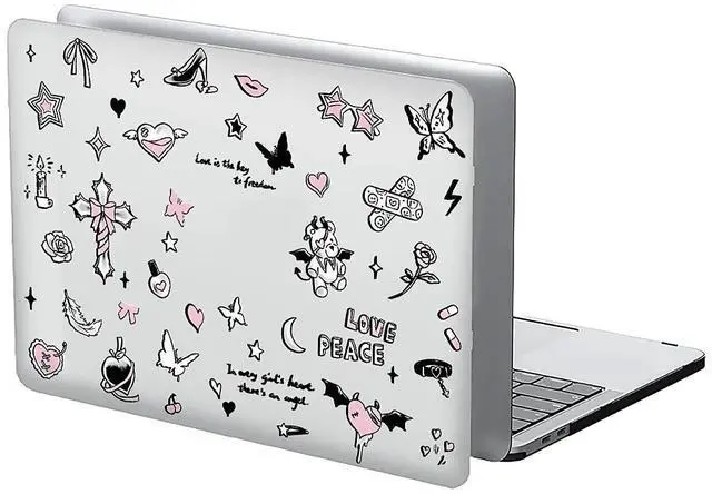 Alt view image 4 of 5 - Case Compatible with MacBook Air 13 Inch 2022 2021 2020 2019 2018 Release Model A2337 M1 M2 A2681, Art Protector Cover for Air13 Retina Display with Touch ID-Gothic Dark Sweetheart