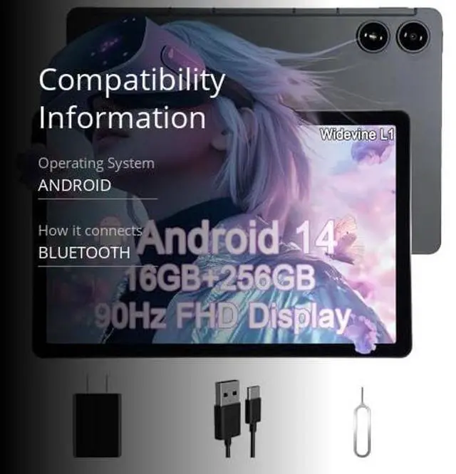 Alt view image 3 of 5 - AGM Tablet, 11" Android Tablet with MTK G99, 16GB 256GB 2TB TF, 90Hz FHD IPS Touchscreen Widevine L1, 12H Battery, 5G WiFi, BT 5.0, Dual Camera, Tablets 2025
