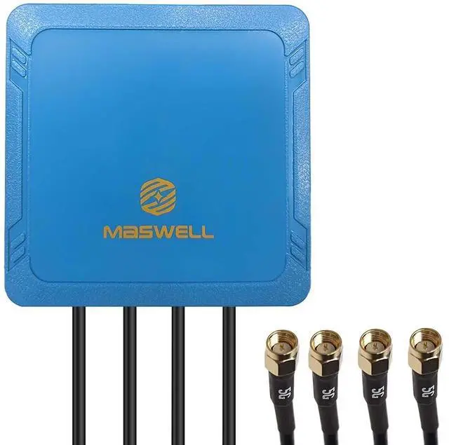 Main image of Maswell 4X4 MIMO 5G External Antenna, Omni BroadBand 700-6000MHz | 4G+ LTE-A 5G NR 5G | WiFi 6 Bluetooth | Screw Adhesive Mount, SMA Male 3dBi Low Gain Outdoor for IoT M2M, NOT for Speed Competition