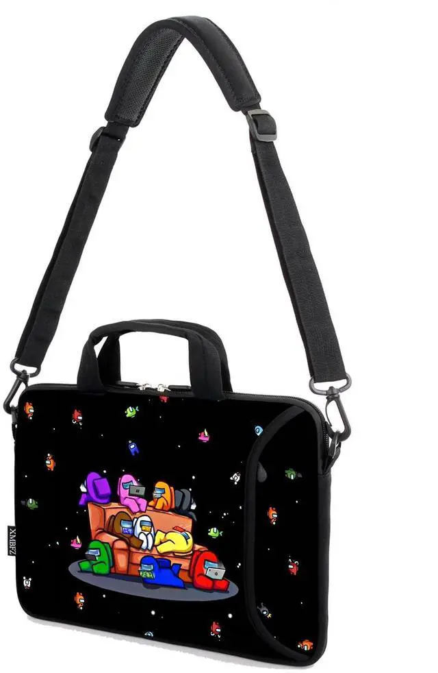 Alt view image 4 of 5 - XMBFZ 15.6" laptop sleeve chromebook case adjustable shoulder strap with handle accessory pocket (CSJQR-1)