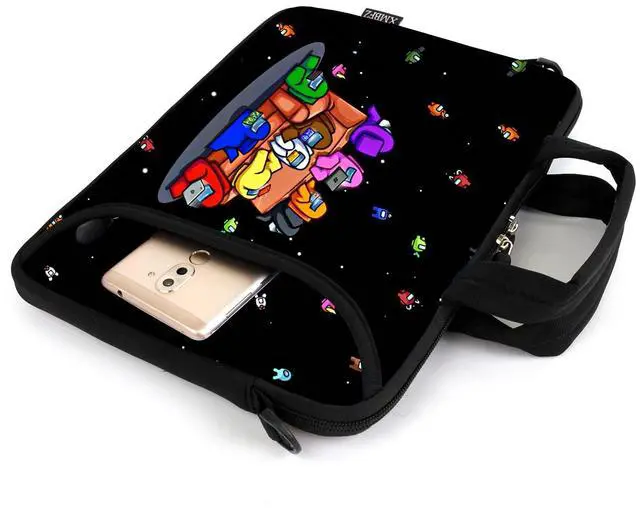 Alt view image 3 of 5 - XMBFZ 15.6" laptop sleeve chromebook case adjustable shoulder strap with handle accessory pocket (CSJQR-1)