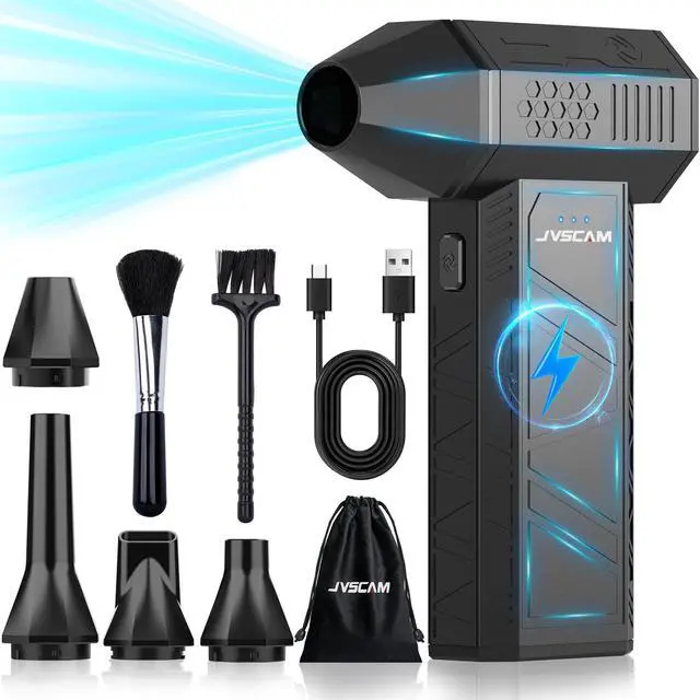 Main image of JVSCAM Compressed Air Duster - Electric Air Duster with Brushless Motor - 3 Gear Adjustable Cordless Air Blower - Rechargeable Air Duster for PC, Keyboard, Car, Outdoors, Home (X3)