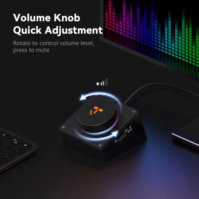 Alt view image 4 of 5 - TobenONE 10-in-1 Shortcut-Key Docking Station with 4 Shortcut Button and Volume Knob, USB C Dock with 4K@60Hz HDMI, 100W PD, 3 USB, Ethernet, Audio, SD/microSD for MacBook, Windows, Chrome, Mac mini