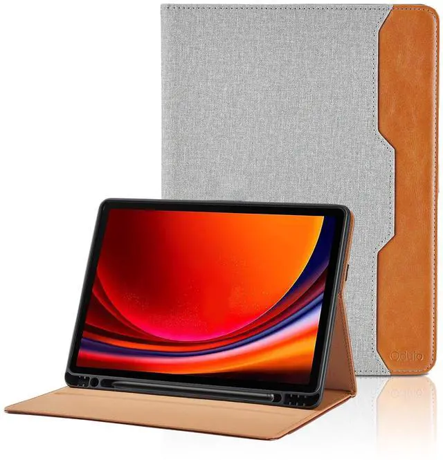 Main image of Case for Samsung Galaxy Tab S10 Plus 2024/S9 FE+/S9 Plus 12.4 Inch 2023 - Model SM-X820/X826B/X610/X616B/X810/X816B with S Pen Holder and Pocket, PU Leather Folio Stand Cover Auto Wake/Sleep, Grey