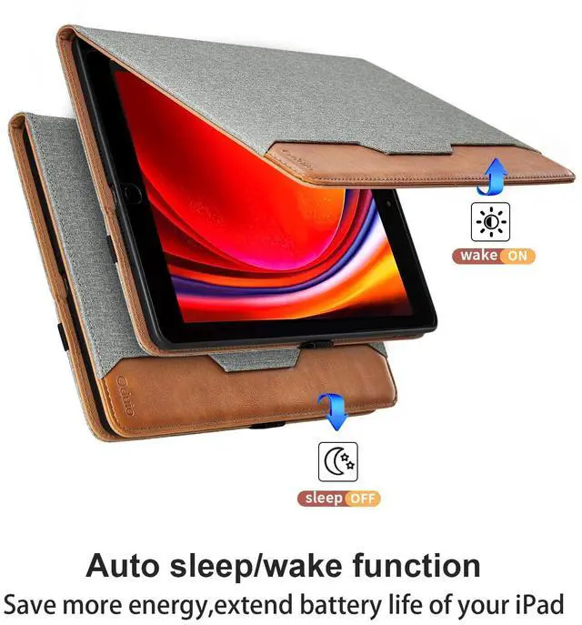 Alt view image 2 of 5 - Case for Samsung Galaxy Tab S10 Plus 2024/S9 FE+/S9 Plus 12.4 Inch 2023 - Model SM-X820/X826B/X610/X616B/X810/X816B with S Pen Holder and Pocket, PU Leather Folio Stand Cover Auto Wake/Sleep, Grey