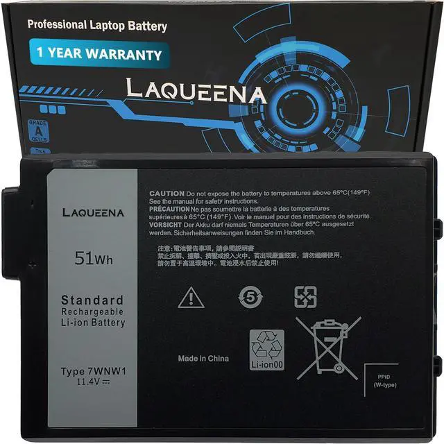 Main image of LAQUEENA 7WNW1 Laptop Battery Compatible with Dell Latitude 7424 5424 5420 Rugged Extreme Series DMF8C 0DMF8C 11.4V 51Wh 3-Cell