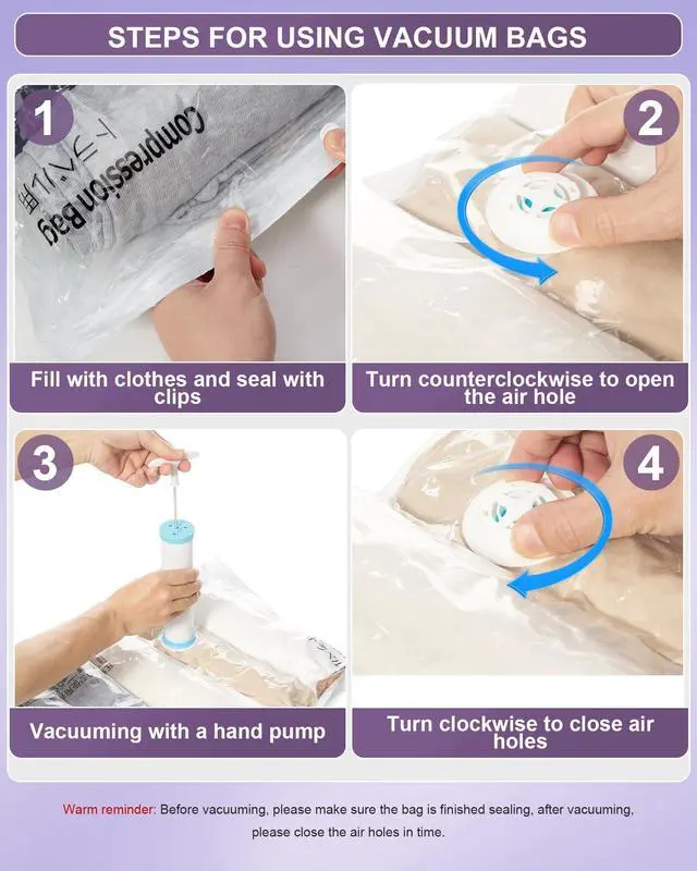 Alt view image 3 of 5 - VGCUB Large Travel Backpack with Vacuum System Carry on Personal Item Storage Compression Seal Bags for Clothing with Pump Work Business Vacpack Laptop Backpack for Women Men Dark Purple