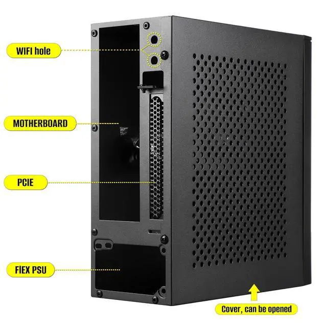 Alt view image 4 of 5 - D32R Mini ITX Case SFF Small Form Factor Mini-Tower HTPC Computer Cases Vented Panels 0.8mm SPCC PC Chassis Suitable for Mini ITX Motherboards of 170 * 170mm