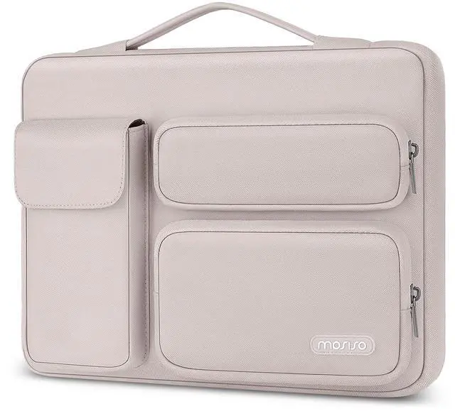 Main image of MOSISO 360 Protective Laptop Case 13.3 inch, 13-13.3 inch Laptop Sleeve Compatible with MacBook Air/Pro 13 / Pro 14, HP Dell ASUS Lenovo,Side Open Bag with 2 Raised&1 Flapover Pockets, Stone Gray
