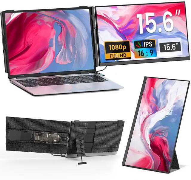 Main image of Cevaton Laptop Screen Extender - 15.6" FHD 1080P Portable Monitor for Laptop, Detachable & Plug and Play Dual Monitor Extender for 13"-17.3" Laptops, Compatible with Wins/Mac/Android/Chrome