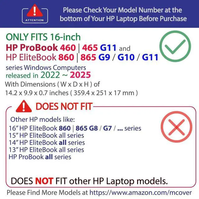 Alt view image 3 of 5 - mCover Case Only Compatible for 20222025 16" HP ProBook 460 | 465 G11 & EliteBook 860 | 865 G9 G10 G11 Series Windows Notebook PC (Not for Other HP Models)- Blue