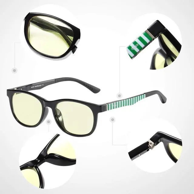 Alt view image 4 of 5 - DUCO Blue Light Glasses for Kids Boys Girls Blue Ray Blocking Glasses Cute Computer Gaming TV Glasses (Black)