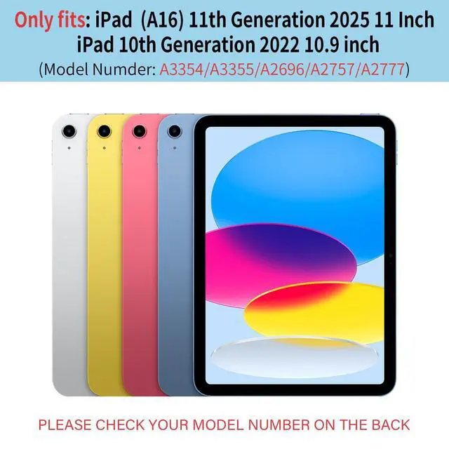 Alt view image 2 of 5 - IAMKHO Keyboard Case for iPad (A16) 11th Generation 11 Inch 2025, iPad 10th Generation 10.9 Inch 2022 with Built-in Left Side Pencil Holder, Detachable Wireless Bluetooth Keyboard Case, Red-1