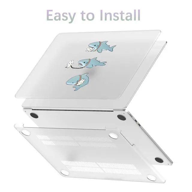 Alt view image 3 of 5 - BlHMCASE Compatible with MacBook Air 13 inch Case M1 A2337 A2179 A1932 2022 2021 2020 2019 2018 Release, Cute Kawaii Shark Bunny Protective Hard Shell Matte Cover for MacBook Air 13.3 inch