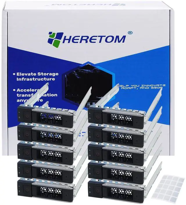 Main image of 10-Pack Hard Drive Tray Caddy 3.5 HDD SSD Caddy X7K8W 0X7K8W Hard Drive Bracket Compatible for Dell PowerEdge 16th/15th/14th Generation R440 R540 R640 R740 R750 R7525 R650 R660 R760 R760xs R7625 T560