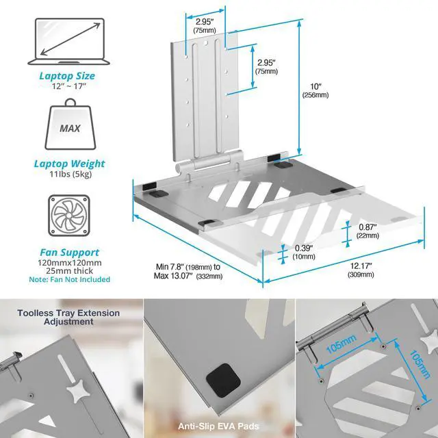 Alt view image 5 of 5 - AVLT Laptop & Dual 40 Inch Stacking Monitor Arm Pole Top Mount with USB-C USB-A Ports-Gray, Supports 26.4 lbs (12kg), Ultrawide Screen Fit, VESA Compatible, Multi-Screen, Ergonomic Workspace Upgrade