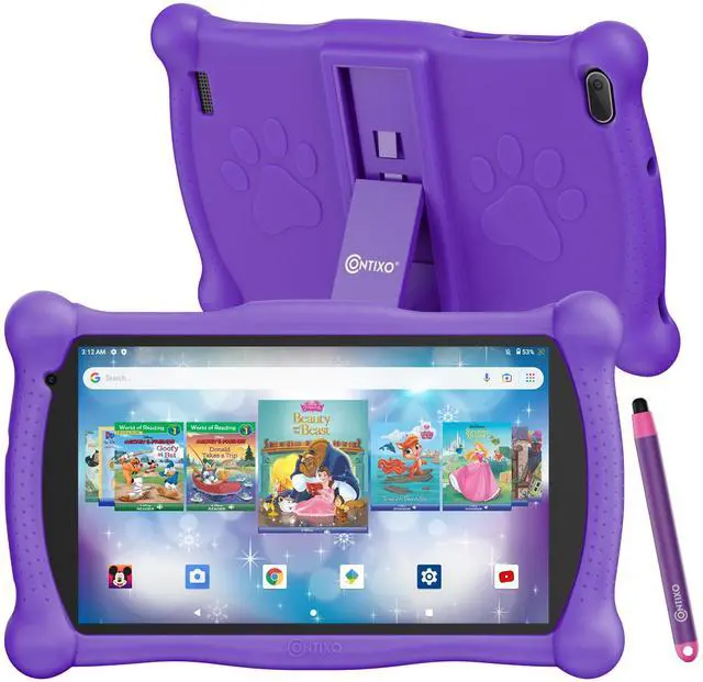 Alt view image 2 of 5 - Contixo Kids Learning Tablet and Kids Headphone Bundle - V10 Android 11 Tablets with Stylus, 32GB Storage, Bluetooth, Dual Cameras, Parental Control, Tablet for Kids and Kids Safe Headphone