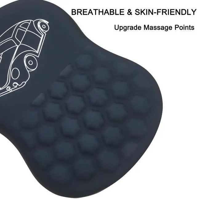 Alt view image 3 of 5 - Ergonomic Mouse Pad with Wrist Support and Memory Foam Massage Bulge,Slope Mousepad with Wrist Rest to Relieve Wrist Pain, Large 12x8 inch, Cute Car