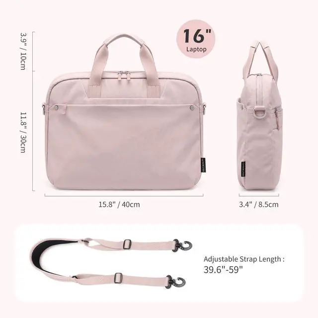 Alt view image 4 of 5 - GOLF QUALITY Laptop Tote Bag for Women Casual Tote Bag for Business Teacher Carry On Crossbody Bag,16 In,Pink