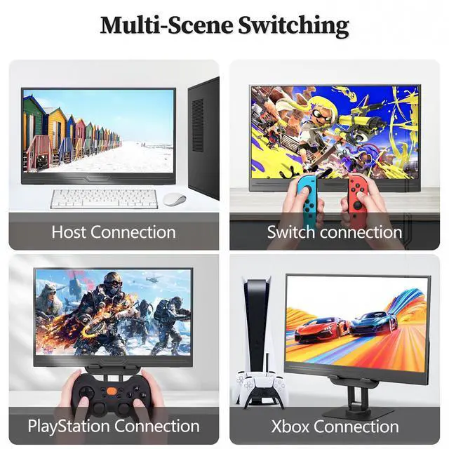 Alt view image 3 of 5 - Veout 13.3" 1080p Portable Monitor Slim Lightweight HDR Travel Small HDMI Display with Smart Cover for Laptop PC/Mac/Phone/Xbox Switch/PS4