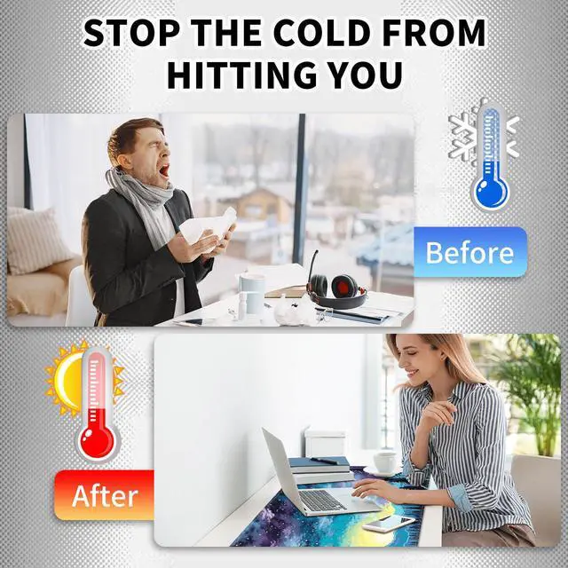 Alt view image 5 of 5 - Heated Mouse Pad Hand Warmer, Warm Desk Pad Mousepad Desk Mat with 3 Levels Heating and Auto Shut Down 23.6 x 14.2 inch PU Leather Warmer Keyboard Mat for Gaming Laptop Office Home, Art Forest Galaxy