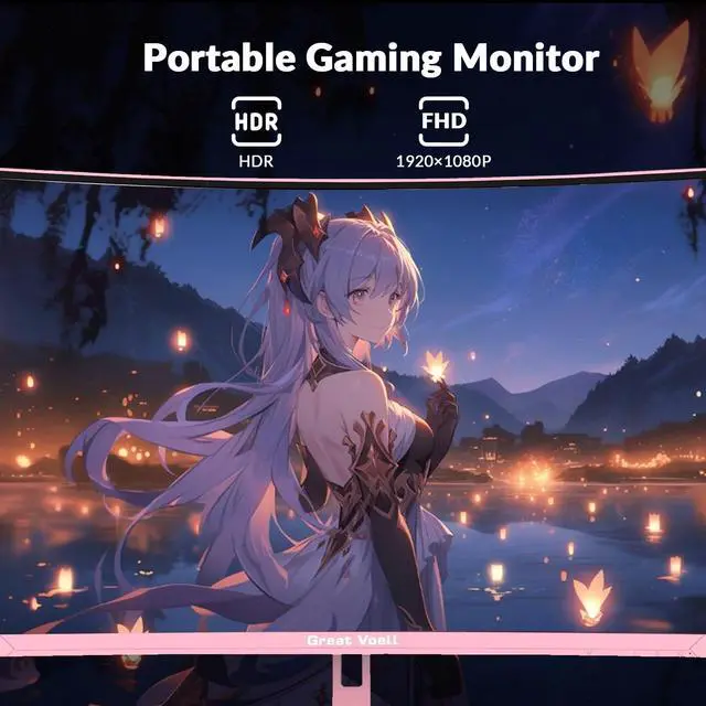 Alt view image 3 of 5 - Great voell 27-Inch Curved Gaming Monitor - 100Hz, FHD (1920x1080), 1ms Response, 1500R VA Panel, AMD FreeSync, Low Blue Light & Flicker-Free, Eye Care, HDMI/DP, VESA 75x75mm - Pink