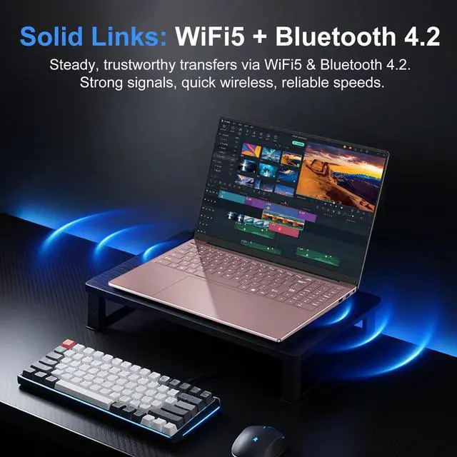 Alt view image 5 of 5 - CHIFUYOU Gaming Laptop, 2025 16 Inch Office 365 Laptop Computer, N150 Processor (4C/4T, Up to 3.6GHz),16GB RAM 512GB SSD, WiFi 5,BT4.2,16" FHD 1920x1200(16:10), Backlit Keyboard, Rose Gold